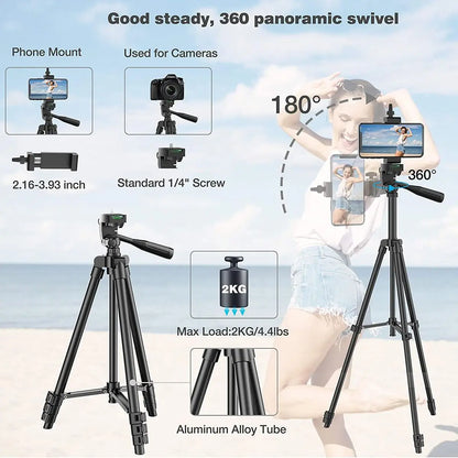 Treppiede Per Smartphone In Alluminio 102 Cm Con Registrazione Video E Supporto Fotografico Universale Bluetooth
