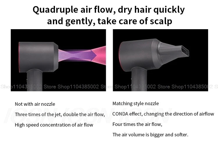 Accessorio Professionale Senza Lame per Asciugacapelli Dyson, Ioni Negativi, Asciugatura Rapida, Potente, per Casa, con Funzione Anti-Crespo, Elettrico
