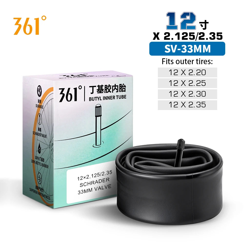 Camera D'Aria 361 Degrees Con Valvola Schrader Pneumatici MTB e Bici Da Ciclismo Misure Da 12 A 29 Pollici