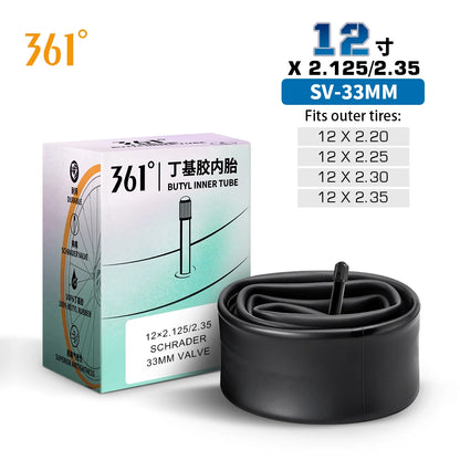 Camera D'Aria 361 Degrees Con Valvola Schrader Pneumatici MTB e Bici Da Ciclismo Misure Da 12 A 29 Pollici