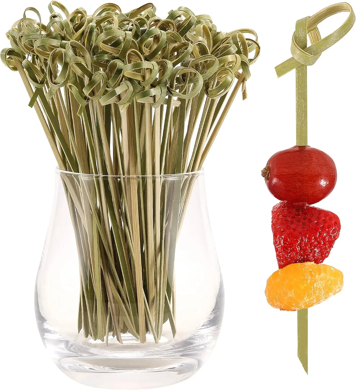 Stuzzicadenti Da Cocktail In Bambù Naturale Con Nodi Adatti A Frutta E Antipasti