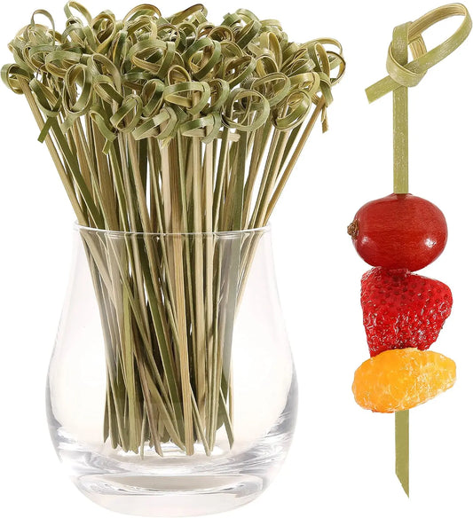 Stuzzicadenti Da Cocktail In Bambù Naturale Con Nodi Adatti A Frutta E Antipasti