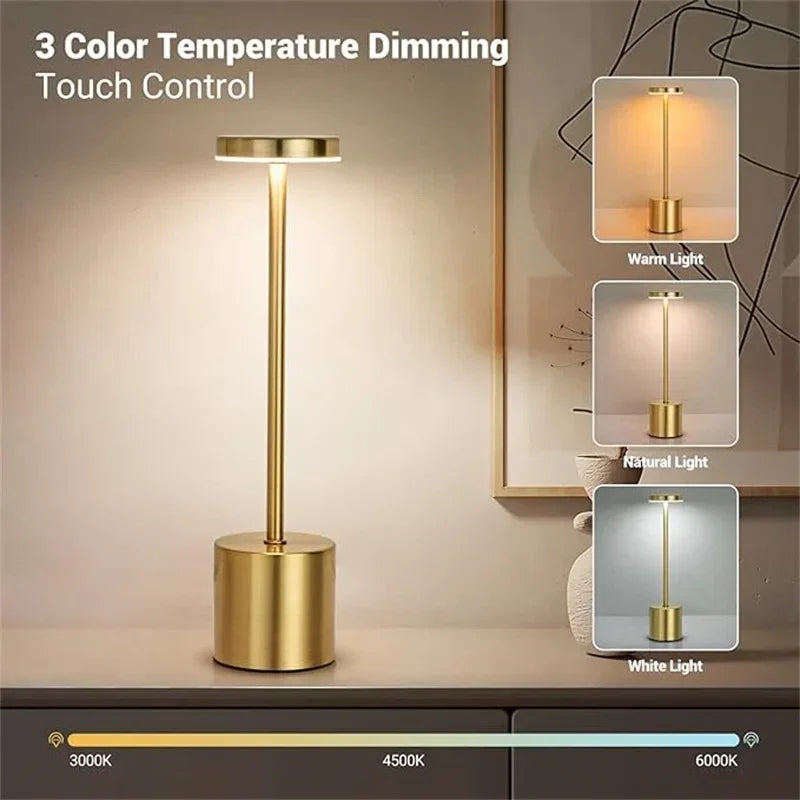 Lampada Da Tavolo Touch Led Ricaricabile Per Comodino E Scrivania Luce Notturna Ambientale Design Moderno