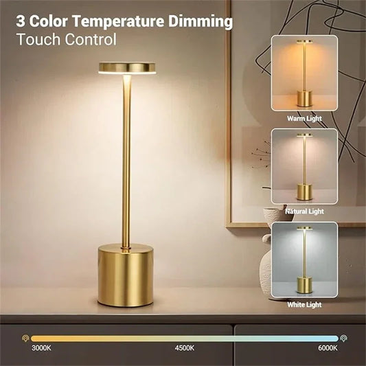 Lampada Da Tavolo Touch Led Ricaricabile Per Comodino E Scrivania Luce Notturna Ambientale Design Moderno
