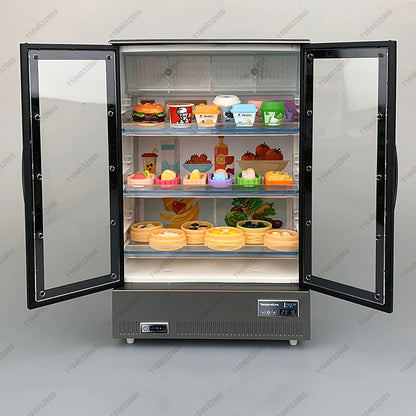 Negozio in miniatura mobili frigorifero congelatore scaffale bevanda fresca articoli alimentari giocattolo Mini artigianato casa delle bambole simulazione Scenario Display