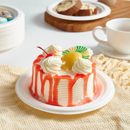 Set Da 50 Piatti Circolari Usa E Getta In Carta Naturale Per Barbecue Pasta Insalata Dessert