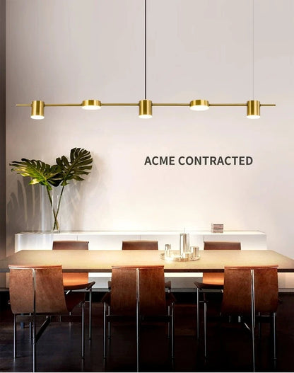 Lampada A Sospensione Postmoderna Tre Teste Per Ristorante In Ferro Nero E Oro Illuminazione Minimal Nordica Di Lusso