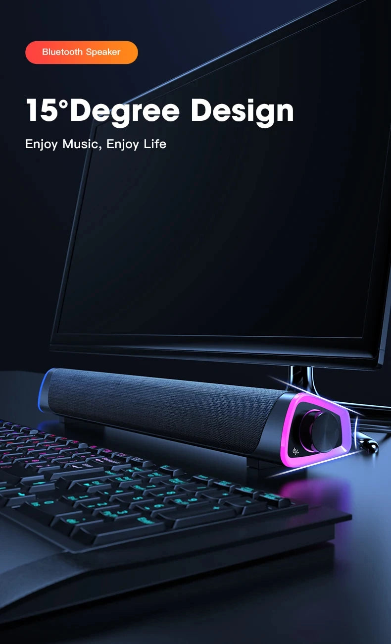 Altoparlante cablato per computer 4D Barra Bluetooth Suono stereo Subwoofer Altoparlante soundbar surround per MacBook Laptop Notebook Gioco per PC