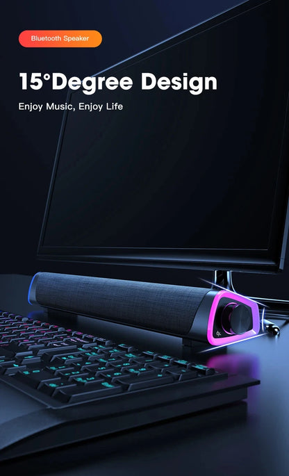 Altoparlante cablato per computer 4D Barra Bluetooth Suono stereo Subwoofer Altoparlante soundbar surround per MacBook Laptop Notebook Gioco per PC