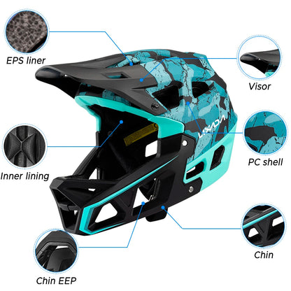 Casco Integrale Per Bici Da Montagna Discesa Adulti Protezione Elevata Leggerezza Comfort