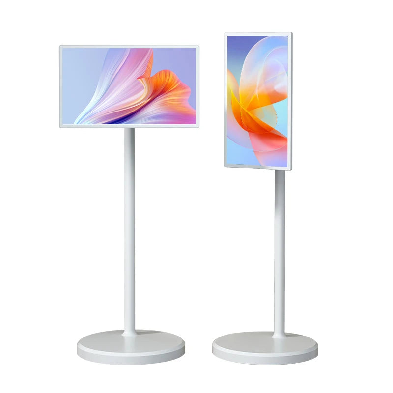 Televisore Portatile Smart 27 32 Pollici Con Pannello Touch Android 14 Su Ruote Per Casa Bar Palestra Ufficio