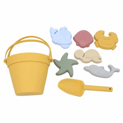 Set Giocattoli Da Spiaggia Per Bambini 8 Pezzi In Silicone Morbido Per Sabbia E Acqua