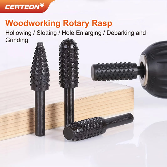 Set Da 5 Raspe Rotative Per Intaglio Del Legno Frese Per Trapano In Acciaio Ad Alto Tenore Falegnameria Utensili Diy