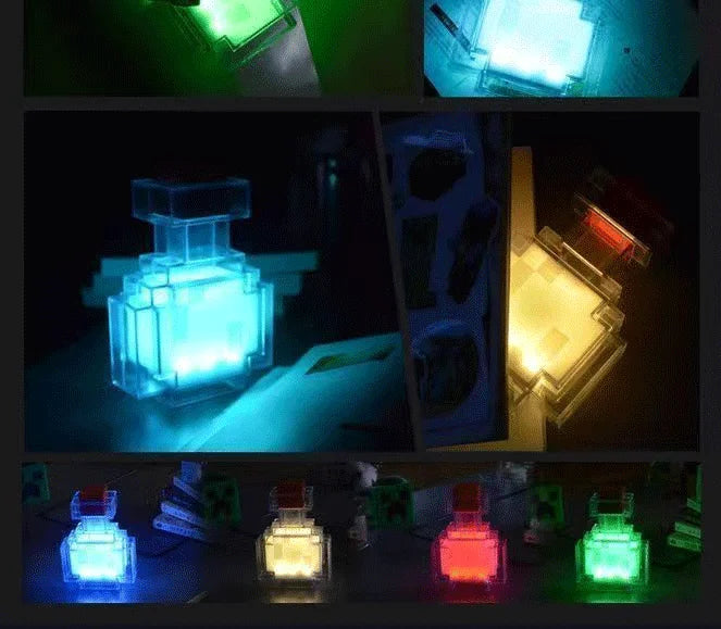 Luce Notturna Ricaricabile a 7 Colori in Design Bottiglia di Medicina Liquida per Camera da Letto