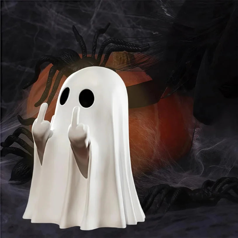 Statua Fantasma Con Dito Medio Per Halloween Decorazione Per Casa Centrotavola Da Tavolo Adorabile Figura Horror