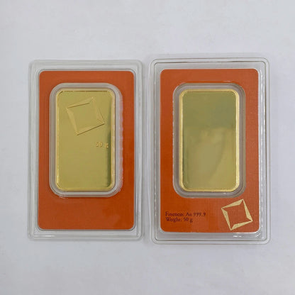 Barra Di Rame Non Magnetica 1oz E 50g Placcata In Oro Svizzero Con Numero Di Serie Souvenir Artigianale