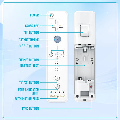 Set controller 2 in 1 per Nintendo Wii Joystick Motion Plus opzionale Gamepad remoto wireless con custodia in silicone Videogioco