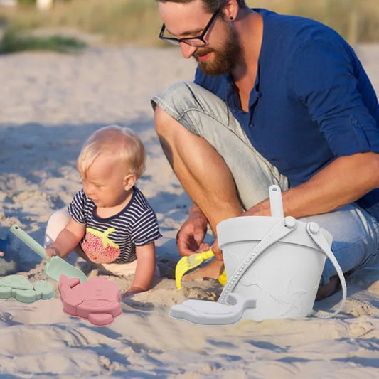 Set Giocattoli Da Spiaggia Per Bambini 8 Pezzi In Silicone Morbido Per Sabbia E Acqua