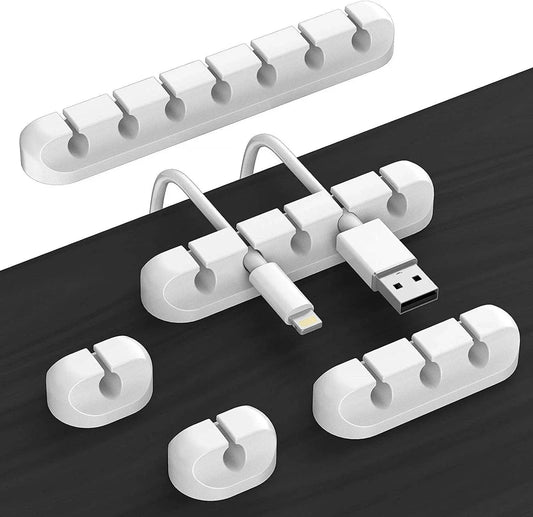 VIKEFON Cavo Cavo Organizzatore di cavi Avvolgicavo USB in silicone Clip di gestione Autoadesive per Mouse Tastiera Auricolare per iPhone