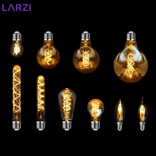 Lampadina Led Filamento E14 E27 Spirale 4W 2200K Dimmerabile Illuminazione Vintage Edison