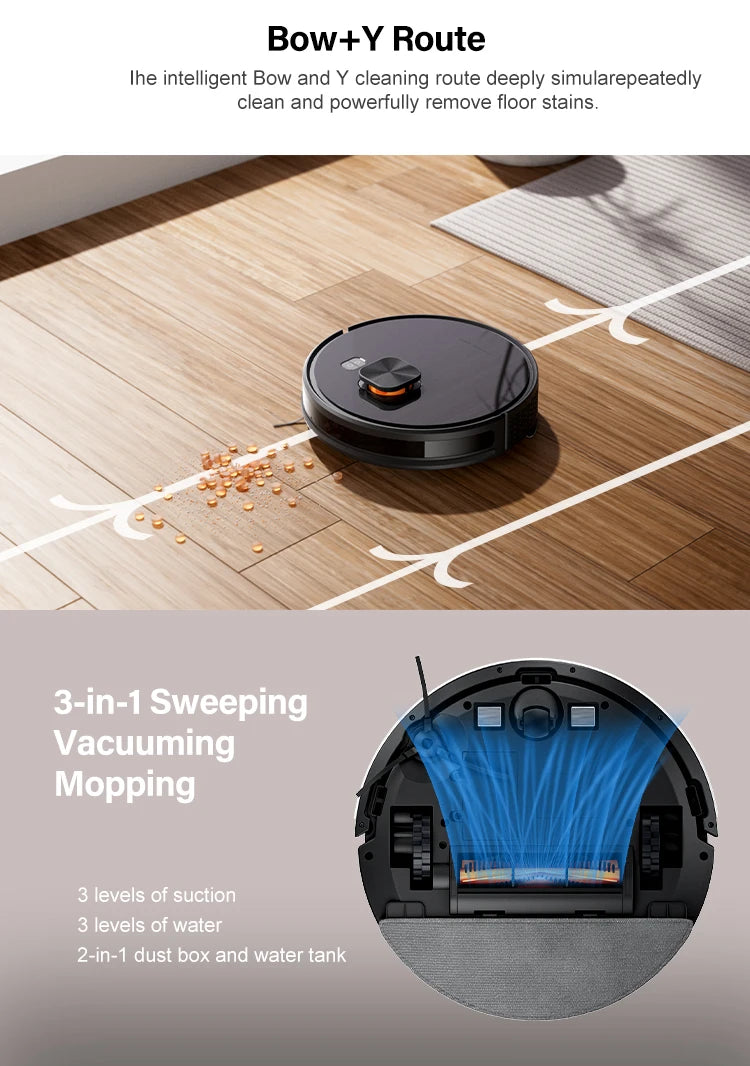 Purerobo LDS Robot Aspirapolvere X7-D Alta Potenza di Aspirazione WiFi 2.4G Svuotamento Automatico Collettore di Polveri Tuya Smart Home App Compatibile