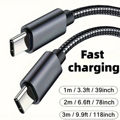 Cavo di ricarica rapida 60W da USB-C a USB-C 1M 2M 3M, cavo dati PD per iPhone 15 16 17 Pro Max, Xiaomi, Samsung, Huawei