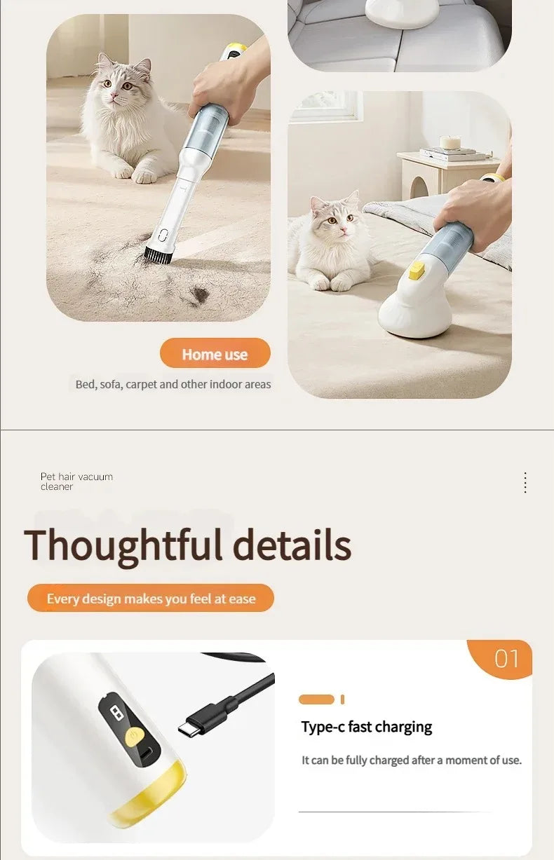 Aspirapolvere per animali domestici con tecnologia ciclonica Forte aspirazione multifunzionale per la depilazione di animali domestici in auto e pulizia della casa