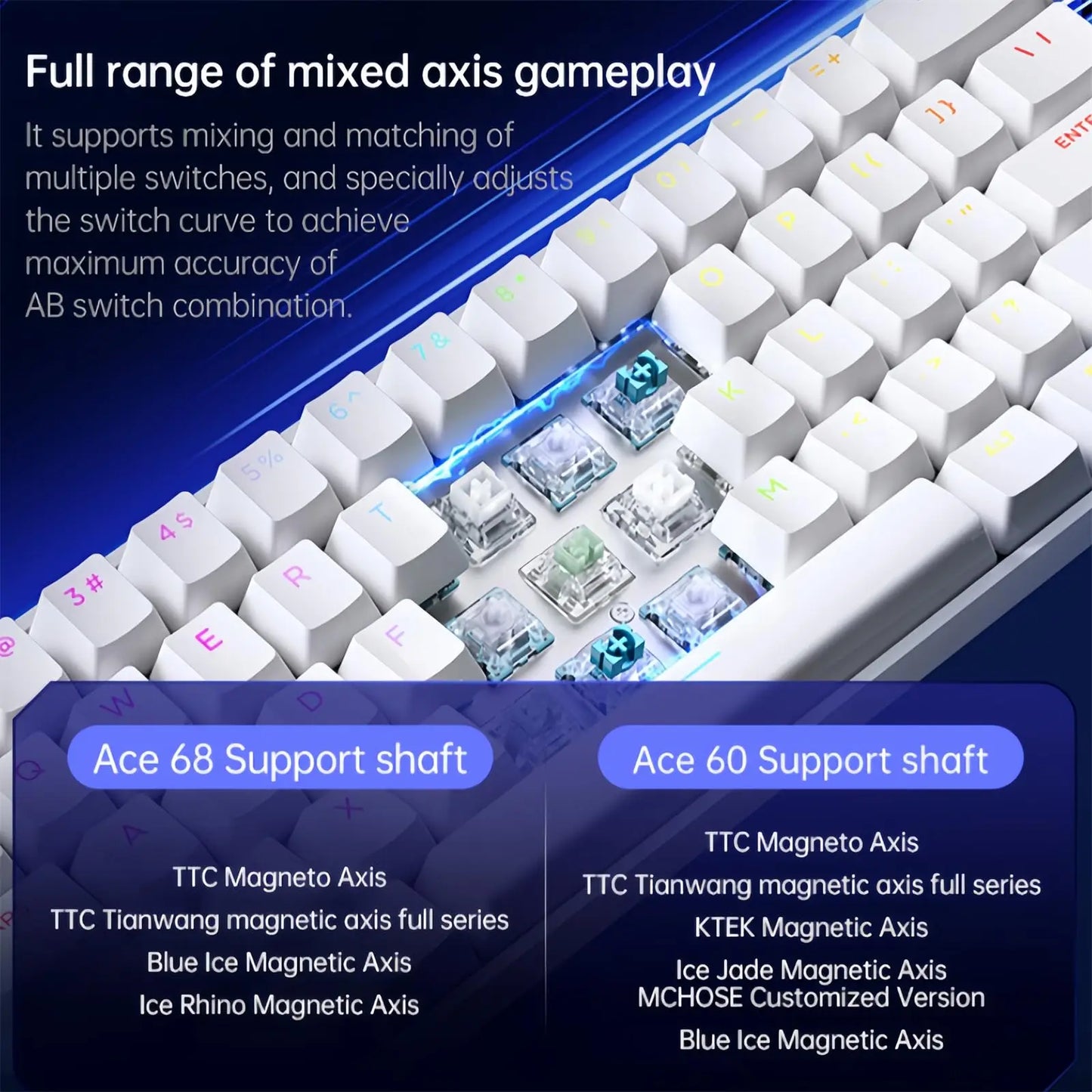 Mchose Ace 68 Tastiera Meccanica Con Interruttore Hall Magnetico Trigger Rapido Programmabile RGB 8K Hz