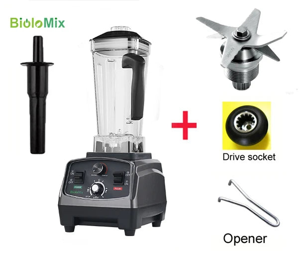 BioloMix Frullatore Potente 2200 W Con Contenitore In Tritan Da 2 L BPA Free Timer Per Frullati Di Ghiaccio