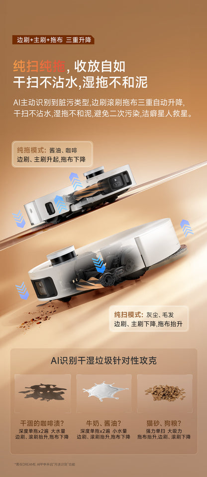 Dreame S50s Pro Robot Aspirapolvere Lavapavimenti con Stazione Automatica e Auto Pulizia Globale